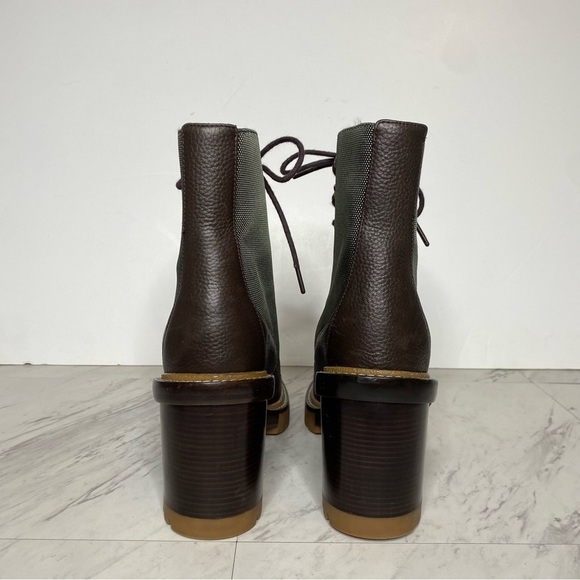 Tory Burch Miller Lug Sole Heeled Lace Up Boot 11M - Picture 3 of 14